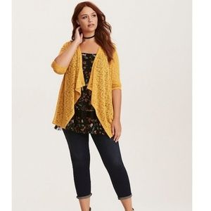 Slub knit draped cardigan torrid size 1 (size16)